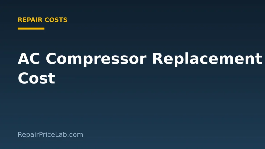 Car AC compressor replacement cost guide
