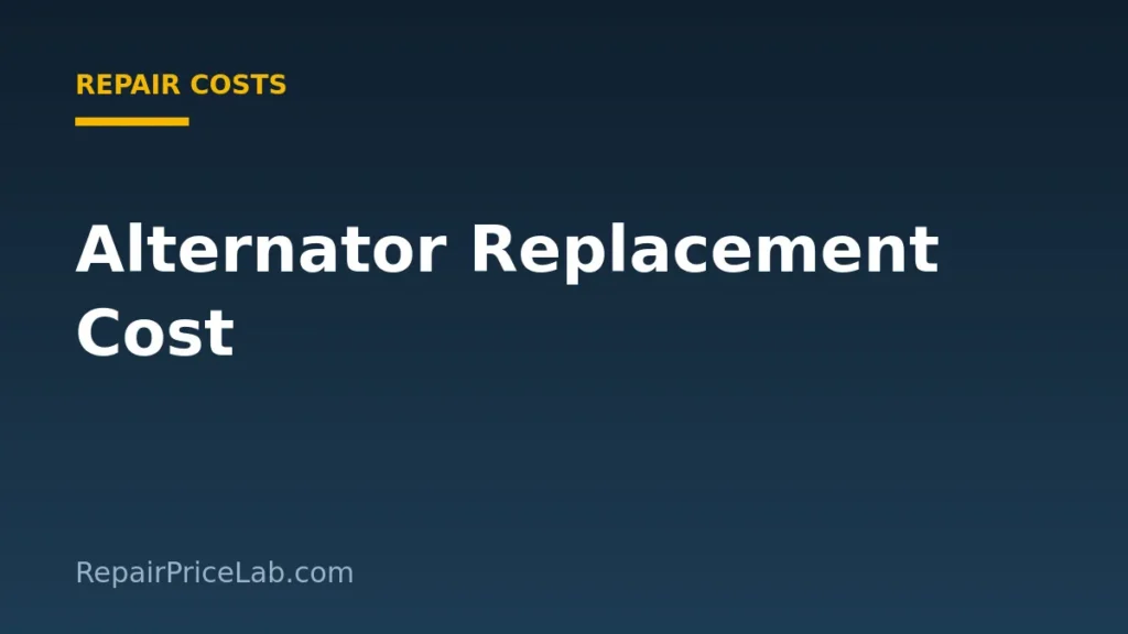 Alternator replacement cost guide