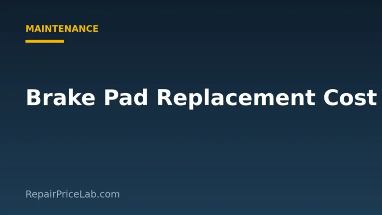 Brake Pad Replacement Cost