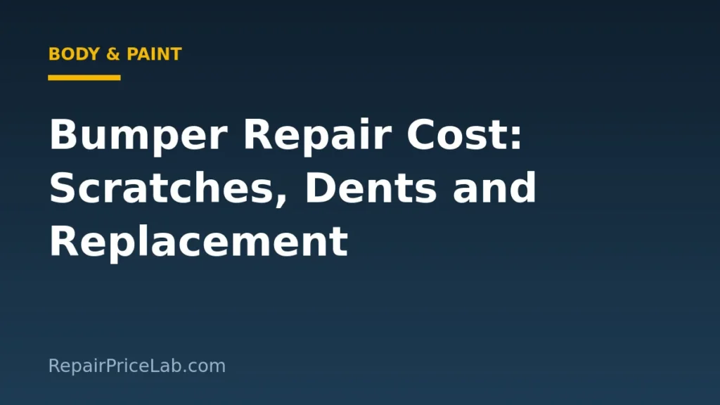 Bumper repair cost for scratches, dents and replacement