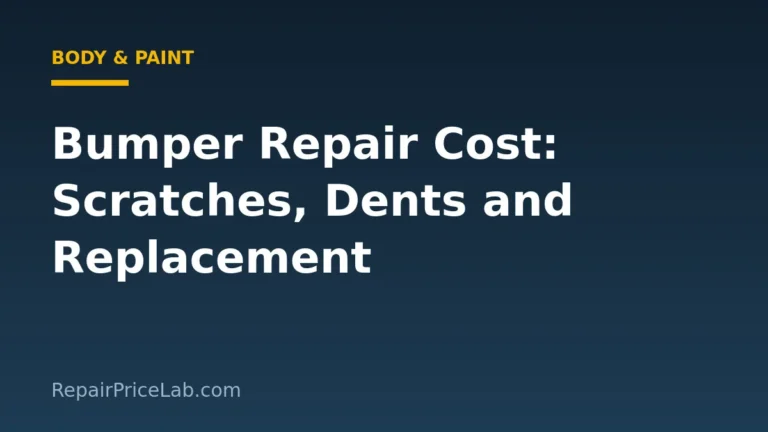 Bumper Repair Cost: Scratches, Dents and Full Replacement
