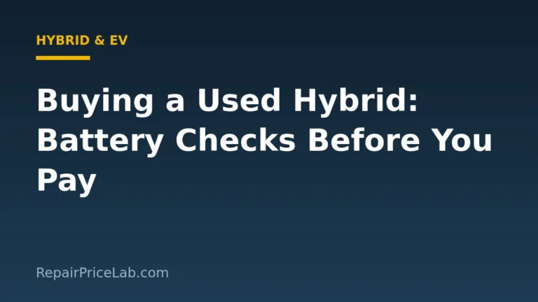 Buying a Used Hybrid: Battery Checks Before You Pay
