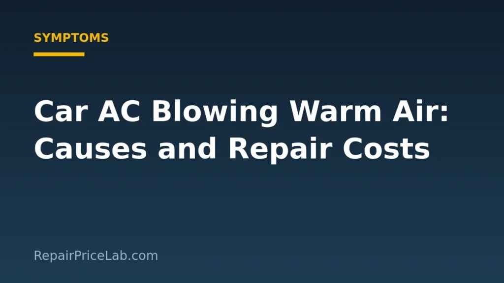 Car AC blowing warm air causes and repair costs