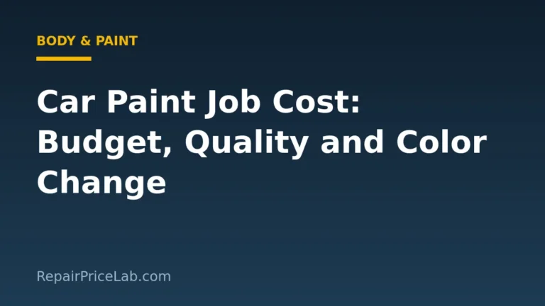Car Paint Job Cost: Budget, Quality and Color Change