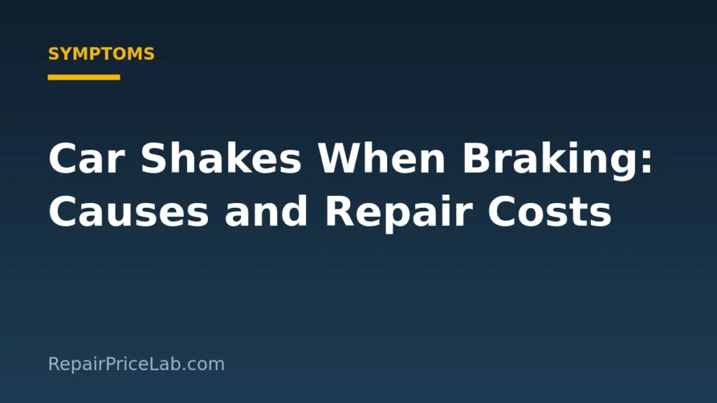 Car shakes when braking: causes and repair costs