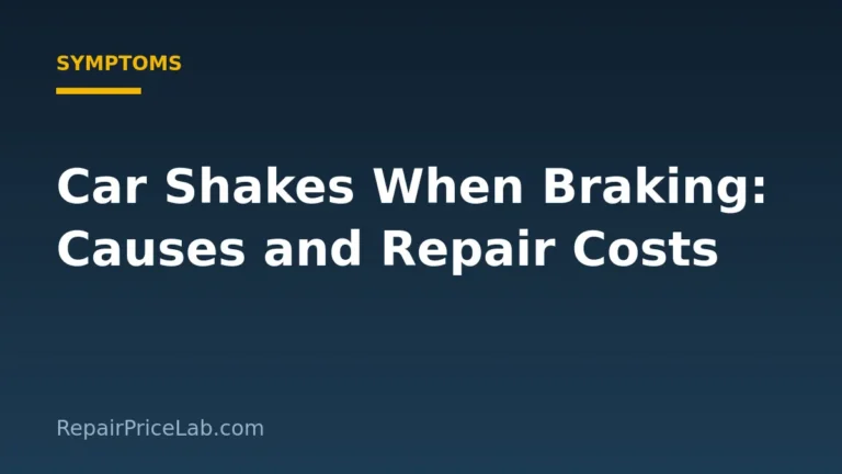 Car Shakes When Braking: Causes and Repair Costs
