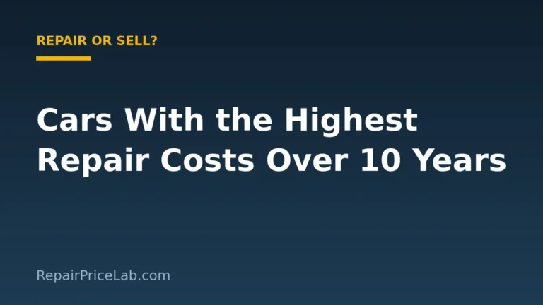 Cars With the Highest Repair Costs Over 10 Years