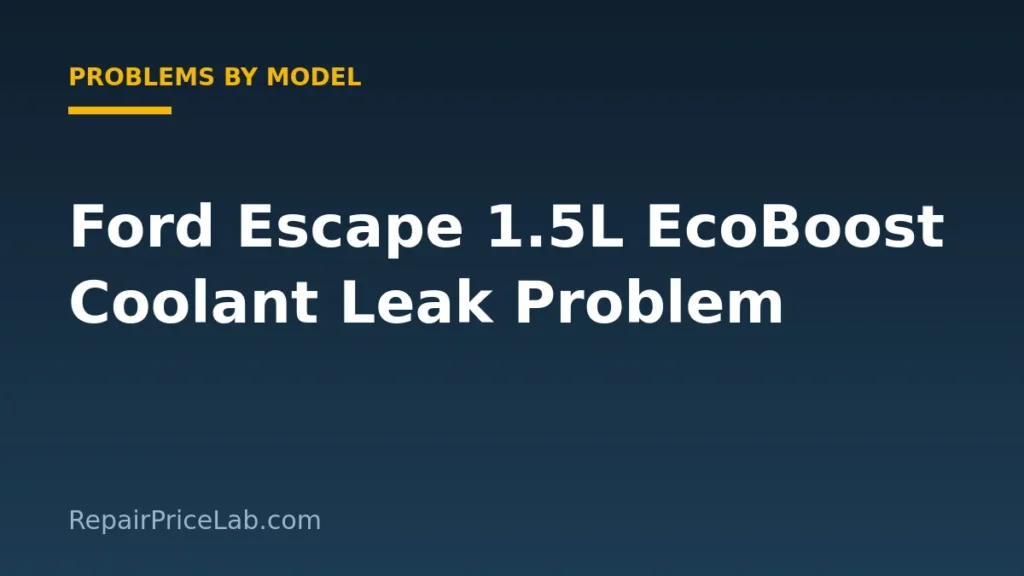 Ford Escape 1.5L EcoBoost coolant leak problem