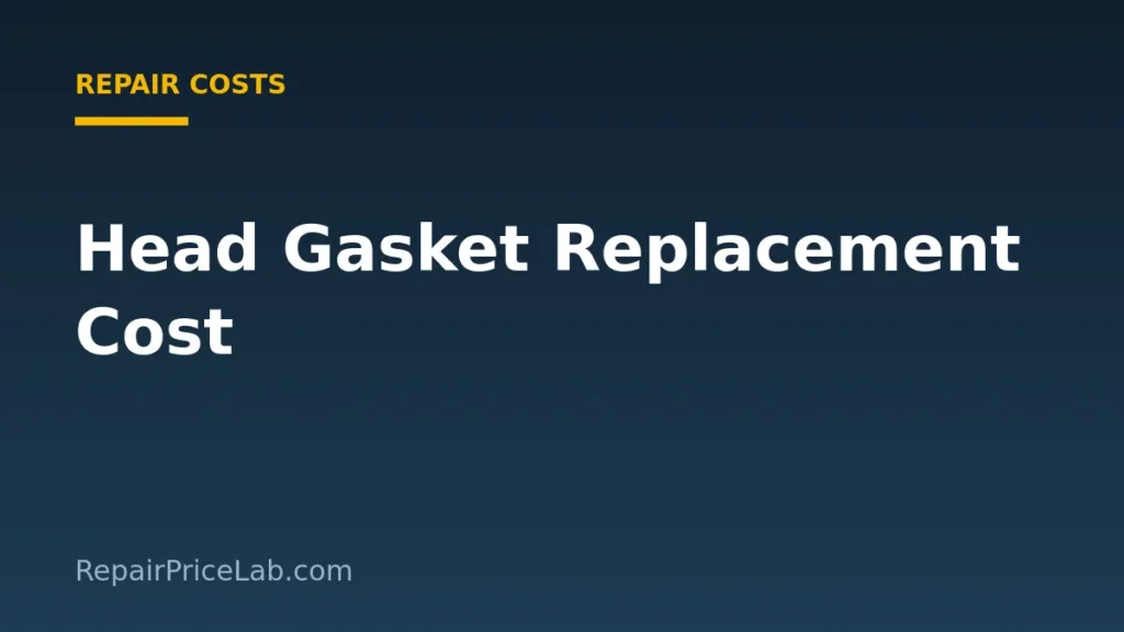 Head gasket replacement cost guide