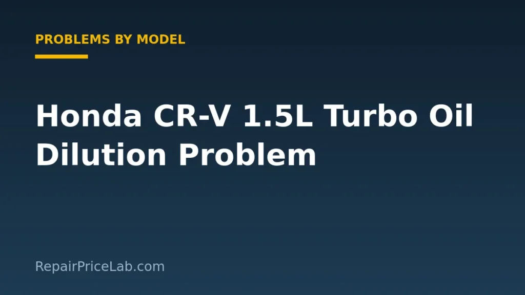 Honda CR-V oil dilution problem with the 1.5L turbo engine