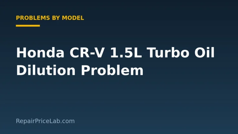 Honda CR-V Oil Dilution Problem (1.5L Turbo): Years, Symptoms and Fix