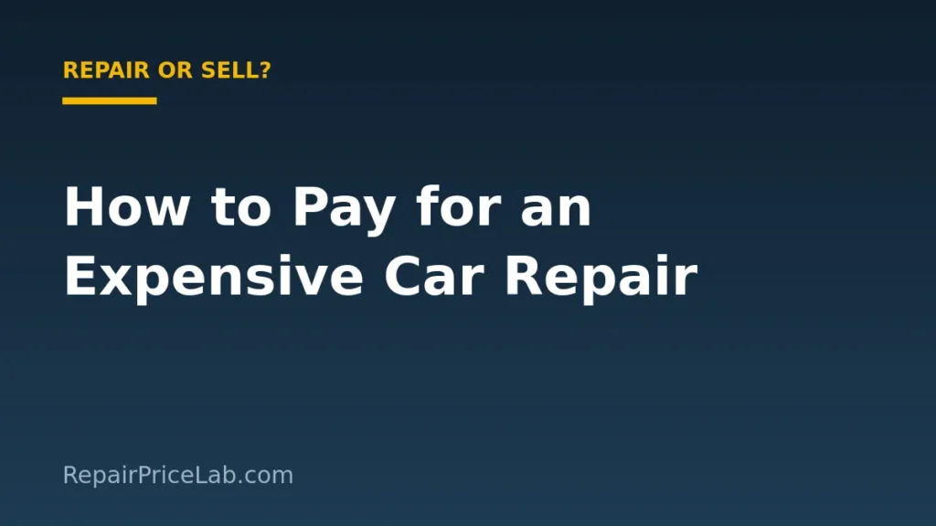 How to pay for an expensive car repair: financing options