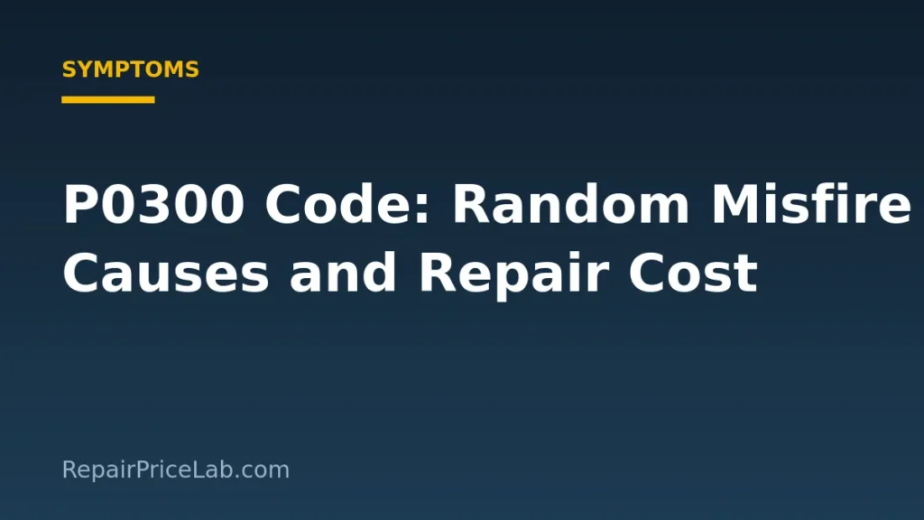 P0300 random misfire code causes and repair cost