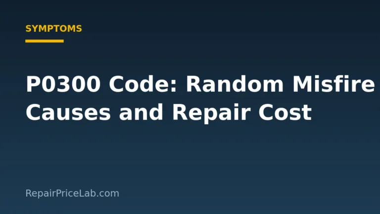 P0300 Code: Random Misfire Causes and Repair Cost