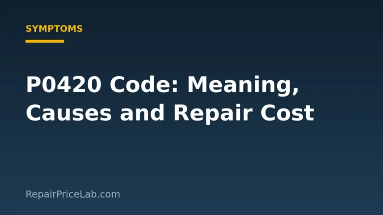 P0420 Code: Meaning, Causes and Repair Cost