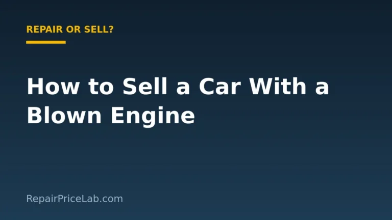 How to Sell a Car With a Blown Engine (and How Much You’ll Get)